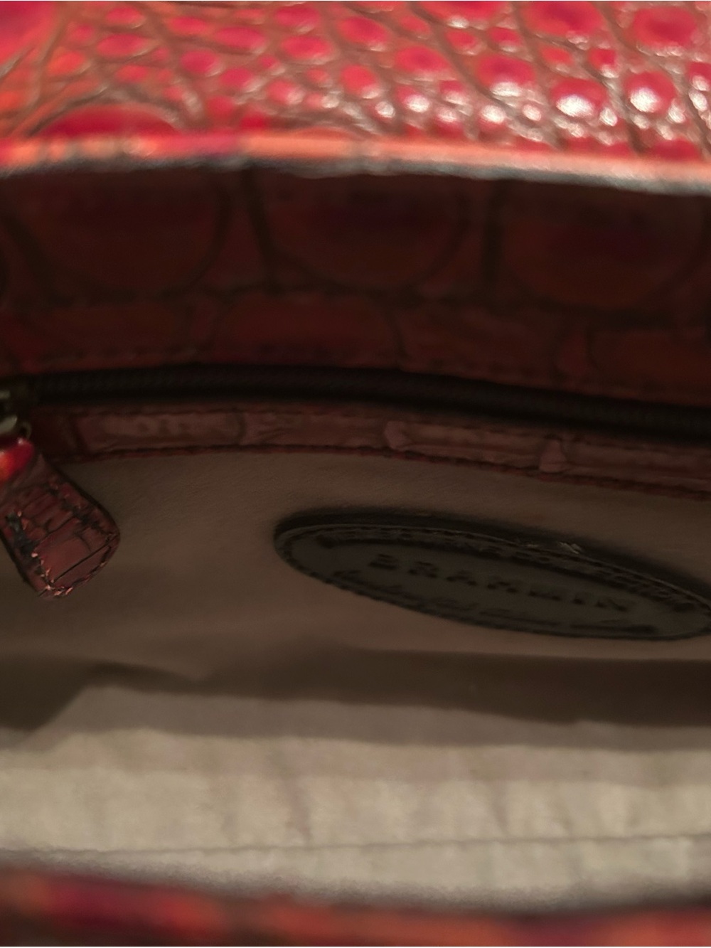 Brahmin Melbourne Crocodile Embossed Leather Crossbody Bag - Picture 7 of 11
